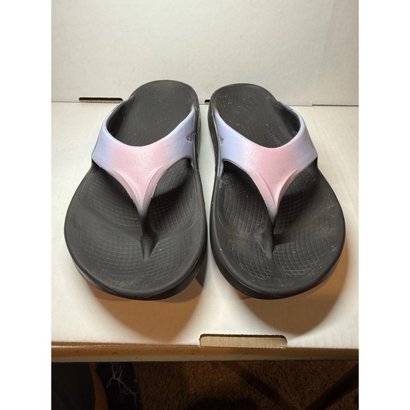 OOFOS Women's Size 10  OOlala Luxe Sandal - Midnight Spectre Comfort - Picture 1 of 7